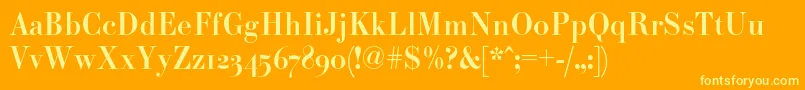 Fonte Paragonnordc – fontes amarelas em um fundo laranja