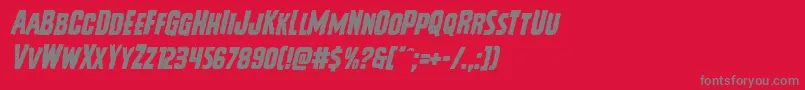 フォントVicioushungerital – 赤い背景に灰色の文字