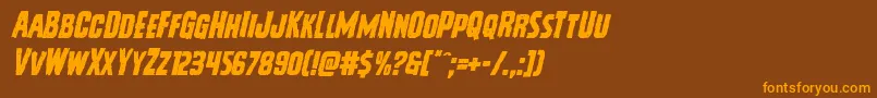 Vicioushungerital-Schriftart – Orangefarbene Schriften auf braunem Hintergrund
