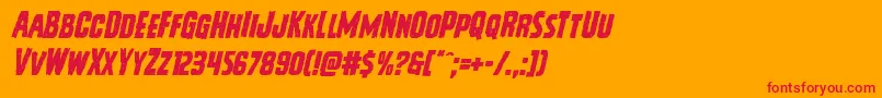 Vicioushungerital Font – Red Fonts on Orange Background