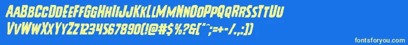 Vicioushungerital Font – Yellow Fonts on Blue Background