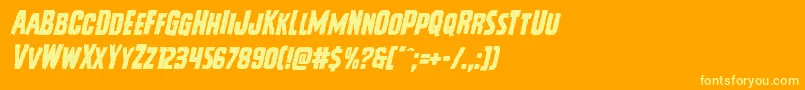 Vicioushungerital Font – Yellow Fonts on Orange Background