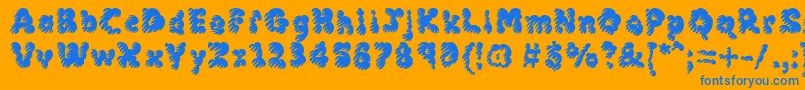 Weitere Informationen zur MckloudMisty-Schriftart MckloudMisty-Schriftart – Blaue Schriften auf orangefarbenem Hintergrund