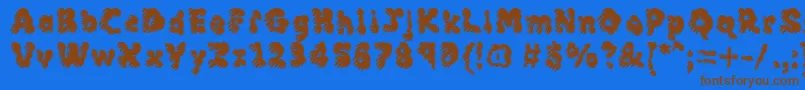 Weitere Informationen zur MckloudMisty-Schriftart MckloudMisty-Schriftart – Braune Schriften auf blauem Hintergrund