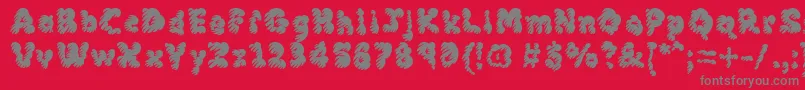フォントMckloudMisty – 赤い背景に灰色の文字