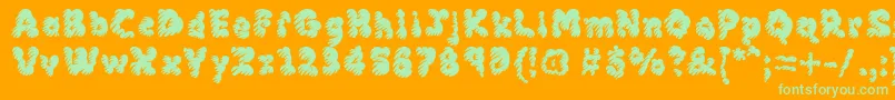 MckloudMisty Font – Green Fonts on Orange Background
