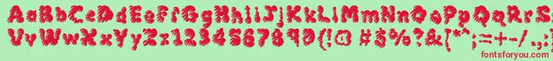 MckloudMisty Font – Red Fonts on Green Background