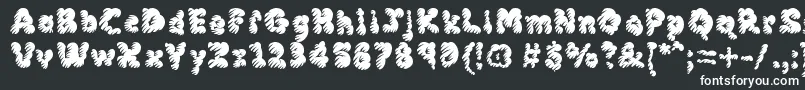 MckloudMisty-fontti – valkoiset fontit mustalla taustalla