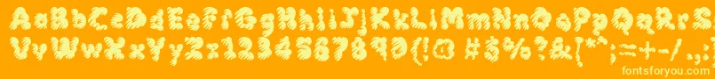Więcej informacji o czcionce MckloudMisty Czcionka MckloudMisty – żółte czcionki na pomarańczowym tle