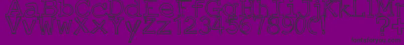 JustAnOutty Font – Black Fonts on Purple Background