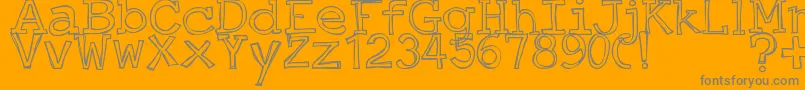 JustAnOutty Font – Gray Fonts on Orange Background