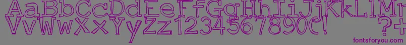 JustAnOutty-fontti – violetit fontit harmaalla taustalla