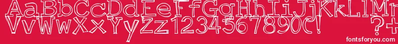 JustAnOutty Font – White Fonts on Red Background