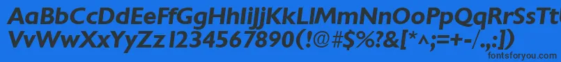 Шрифт ChantillyBoldItalic – чёрные шрифты на синем фоне