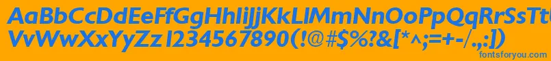 ChantillyBoldItalic Font – Blue Fonts on Orange Background