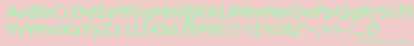 ChantillyBoldItalic Font – Green Fonts on Pink Background