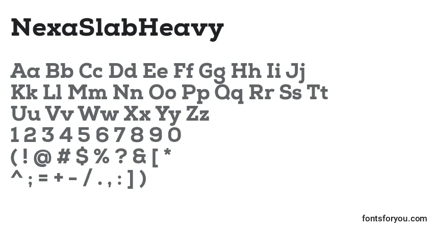 Schriftart NexaSlabHeavy – Alphabet, Zahlen, spezielle Symbole