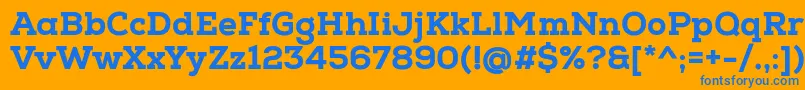 フォントNexaSlabHeavy – オレンジの背景に青い文字