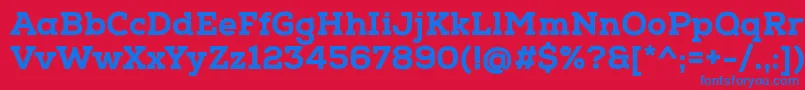 フォントNexaSlabHeavy – 赤い背景に青い文字