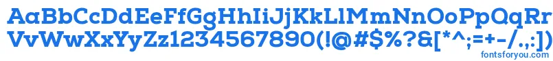 NexaSlabHeavy-Schriftart – Blaue Schriften auf weißem Hintergrund