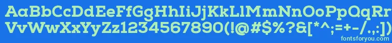 NexaSlabHeavy Font – Green Fonts on Blue Background
