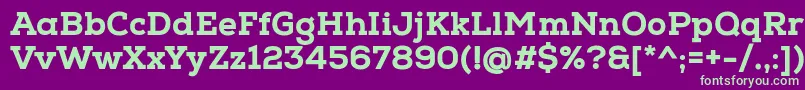 NexaSlabHeavy Font – Green Fonts on Purple Background