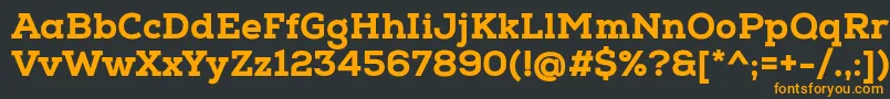 フォントNexaSlabHeavy – 黒い背景にオレンジの文字