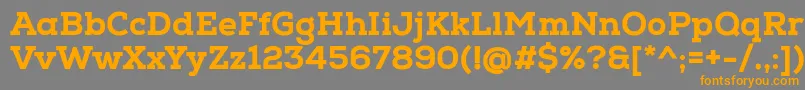 フォントNexaSlabHeavy – オレンジの文字は灰色の背景にあります。