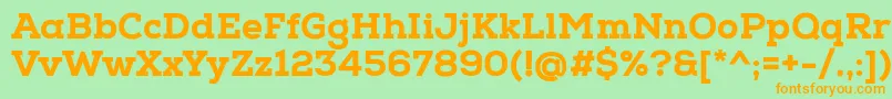 NexaSlabHeavy Font – Orange Fonts on Green Background