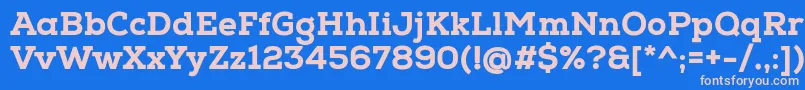NexaSlabHeavy-fontti – vaaleanpunaiset fontit sinisellä taustalla
