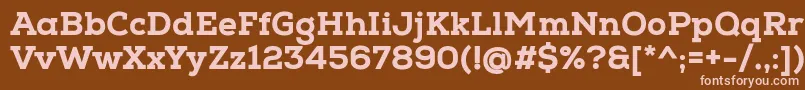 NexaSlabHeavy-fontti – vaaleanpunaiset fontit ruskealla taustalla