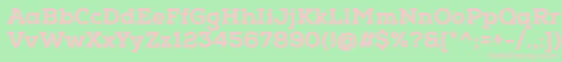 Fonte NexaSlabHeavy – fontes rosa em um fundo verde