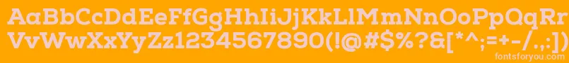 NexaSlabHeavy-fontti – vaaleanpunaiset fontit oranssilla taustalla