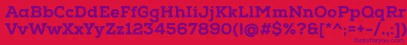 Więcej informacji o czcionce NexaSlabHeavy Czcionka NexaSlabHeavy – fioletowe czcionki na czerwonym tle