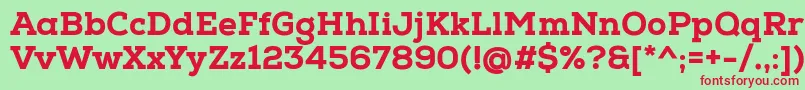 NexaSlabHeavy Font – Red Fonts on Green Background