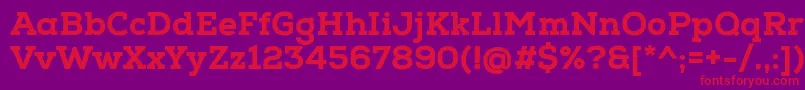 NexaSlabHeavy-Schriftart – Rote Schriften auf violettem Hintergrund