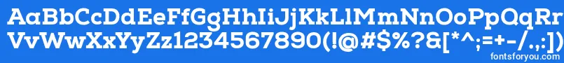 NexaSlabHeavy-fontti – valkoiset fontit sinisellä taustalla