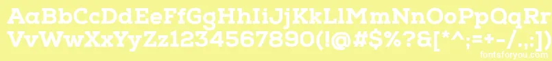 NexaSlabHeavy-fontti – valkoiset fontit keltaisella taustalla