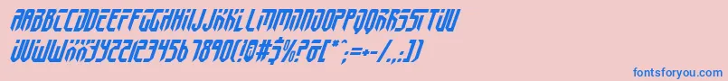 フォントFedyralIiItalic – ピンクの背景に青い文字