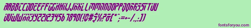 FedyralIiItalic Font – Purple Fonts on Green Background