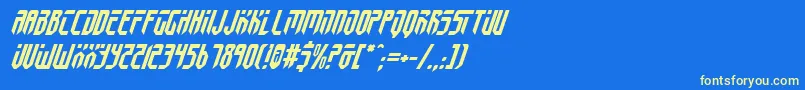 FedyralIiItalic-fontti – keltaiset fontit sinisellä taustalla