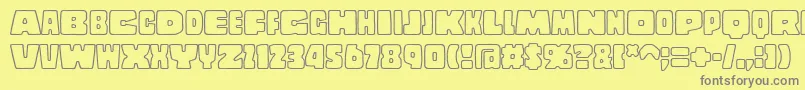 フォントCopalstdOutline – 黄色の背景に灰色の文字