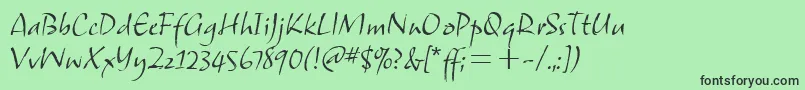 フォントSamuelitcTt – 緑の背景に黒い文字