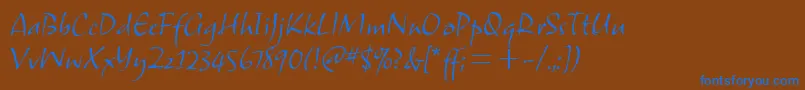 SamuelitcTt Font – Blue Fonts on Brown Background