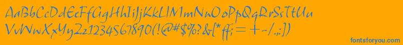 SamuelitcTt Font – Blue Fonts on Orange Background