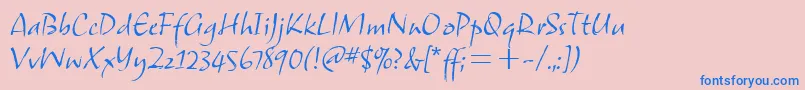 SamuelitcTt Font – Blue Fonts on Pink Background