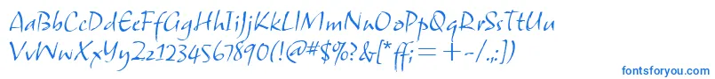 Fonte SamuelitcTt – fontes azuis em um fundo branco