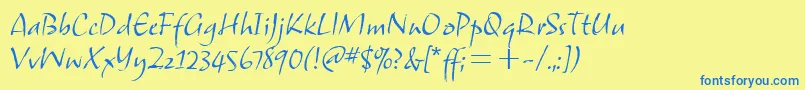 Шрифт SamuelitcTt – синие шрифты на жёлтом фоне