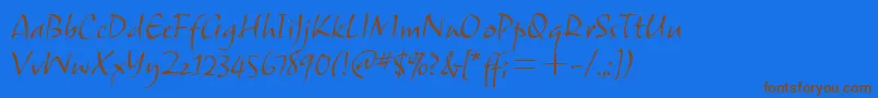 SamuelitcTt-fontti – ruskeat fontit sinisellä taustalla