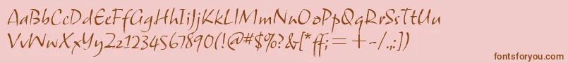 SamuelitcTt-fontti – ruskeat fontit vaaleanpunaisella taustalla